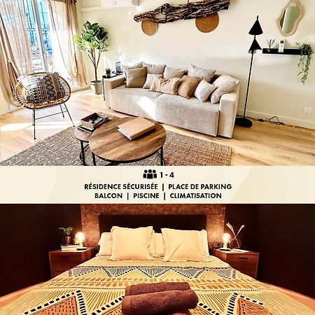 Modern 1 Bdr + Balcony + Free Parking + Ac + Pool Apartment L'Isle-d'Abeau Luaran gambar