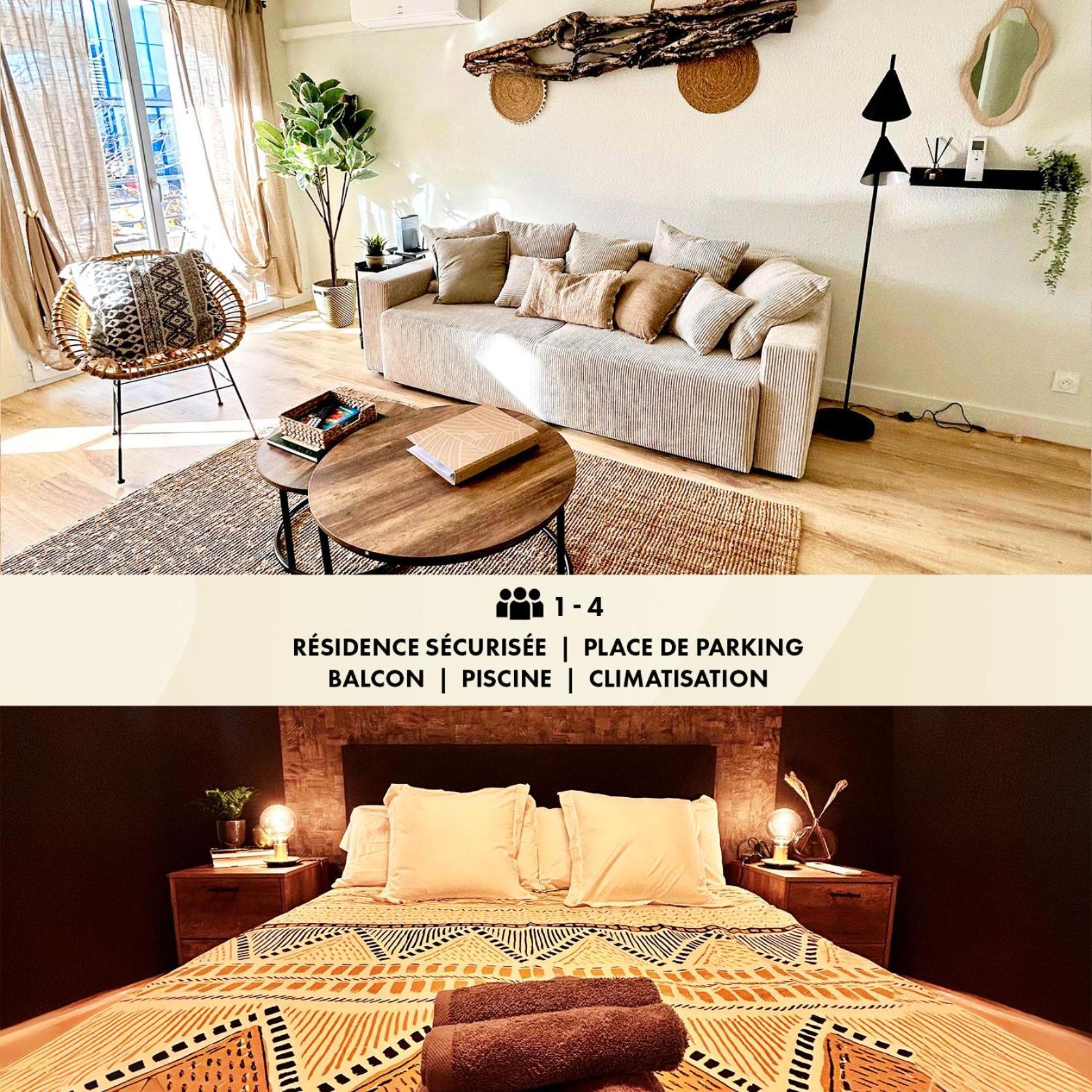 Modern 1 Bdr + Balcony + Free Parking + Ac + Pool Apartment L'Isle-d'Abeau Luaran gambar